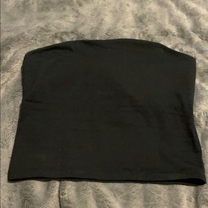 Black Strapless Crop Top